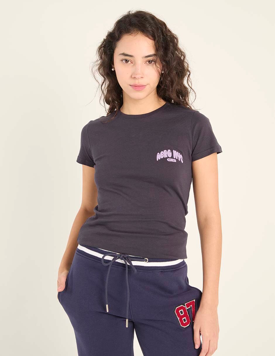 Playera manga corta cuello redondo mujer