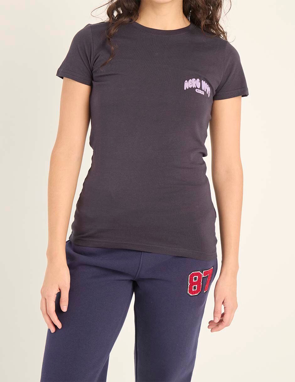 Playera manga corta cuello redondo mujer