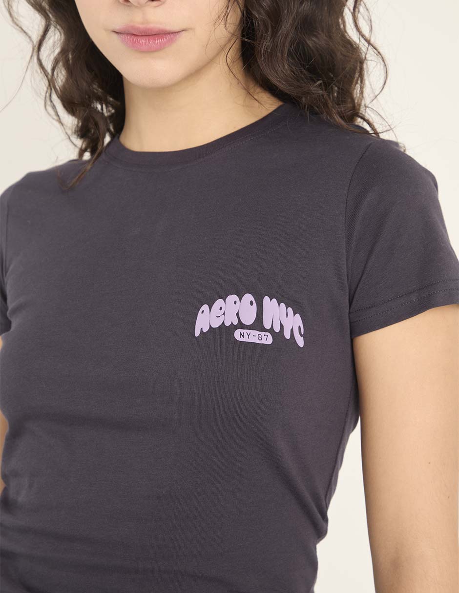 Playera manga corta cuello redondo mujer