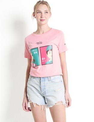 Playera manga corta Squid Game cuello redondo mujer