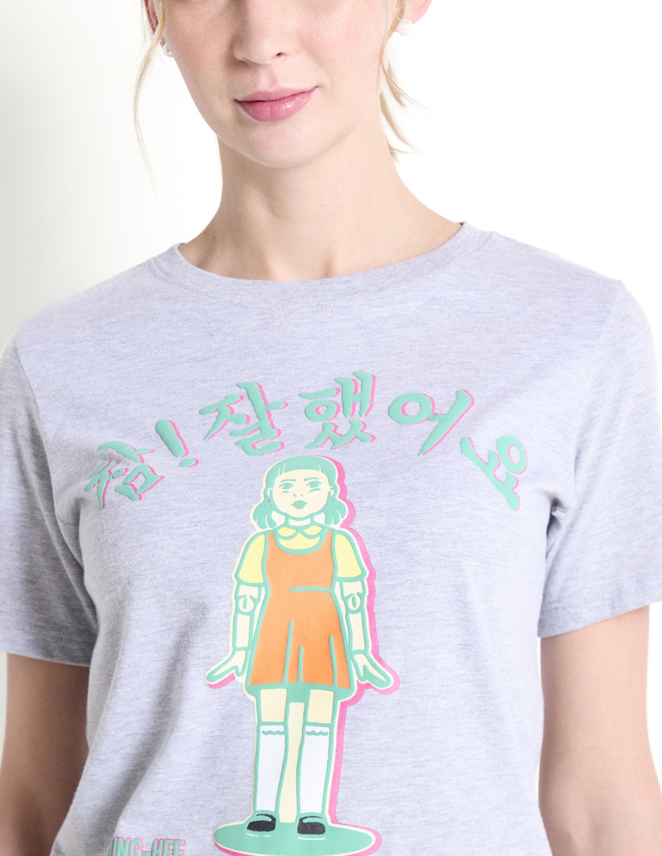 Playera manga corta Squid Game cuello redondo para mujer 8