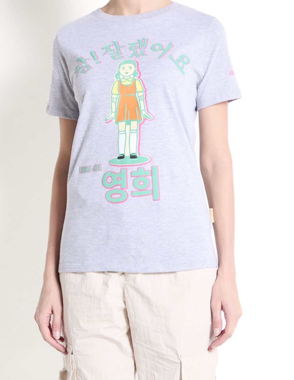 Playera manga corta Squid Game cuello redondo para mujer 9