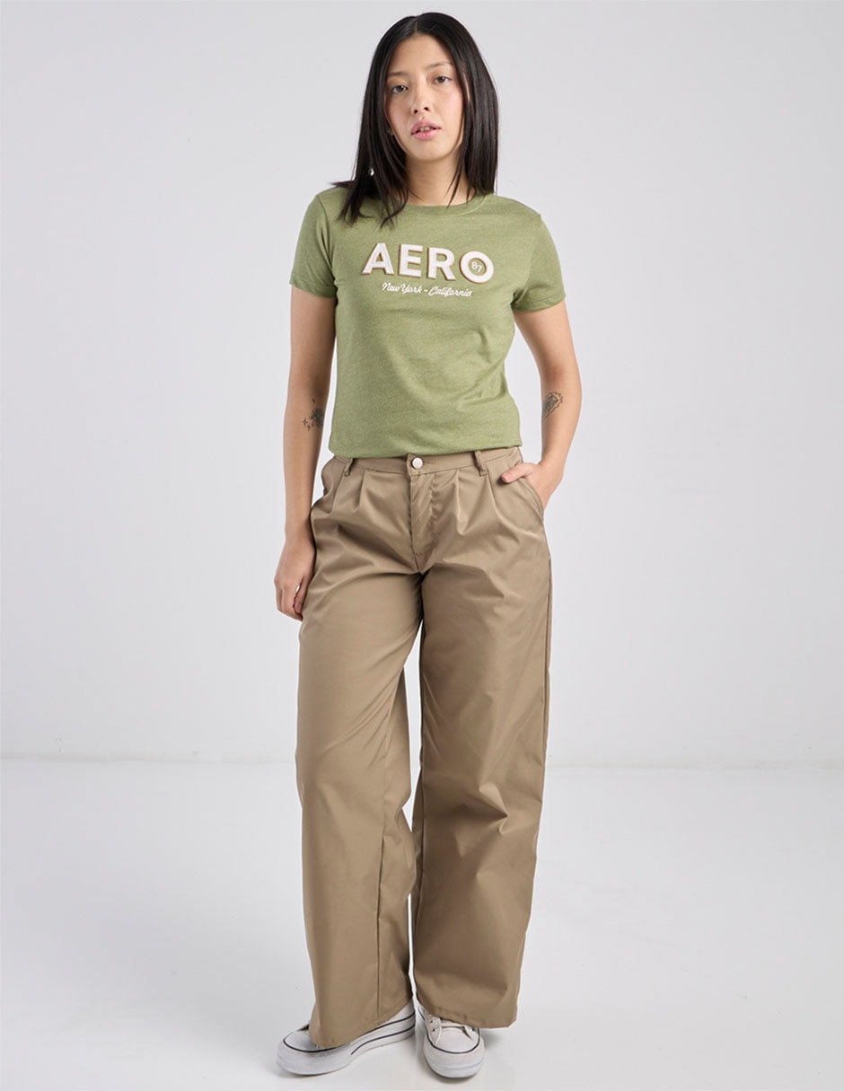 Pantalón relaxed Aéropostale wide leg para mujer