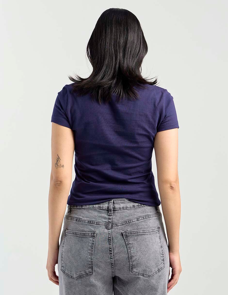 Playera manga corta cuello redondo para mujer 6
