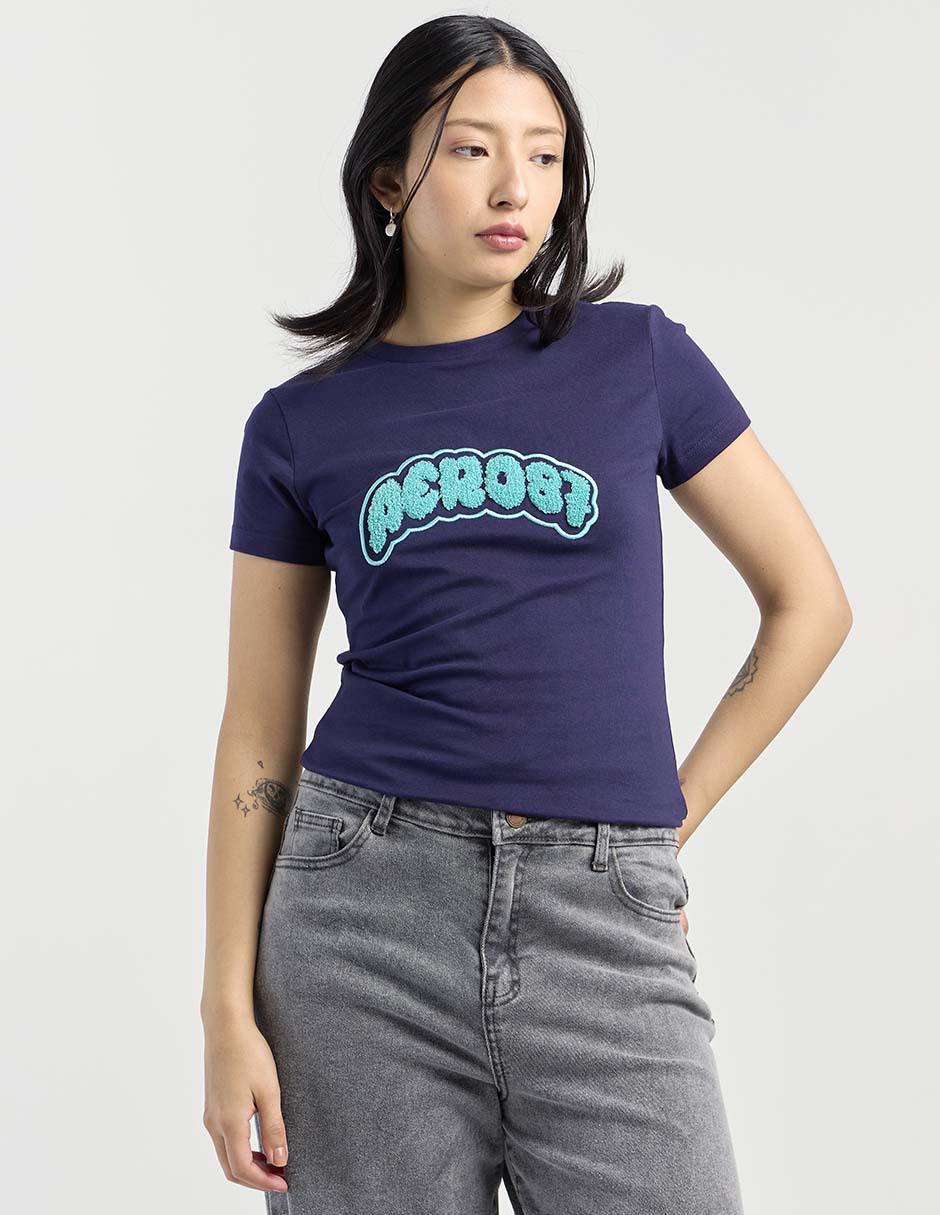 Playera manga corta cuello redondo para mujer 1
