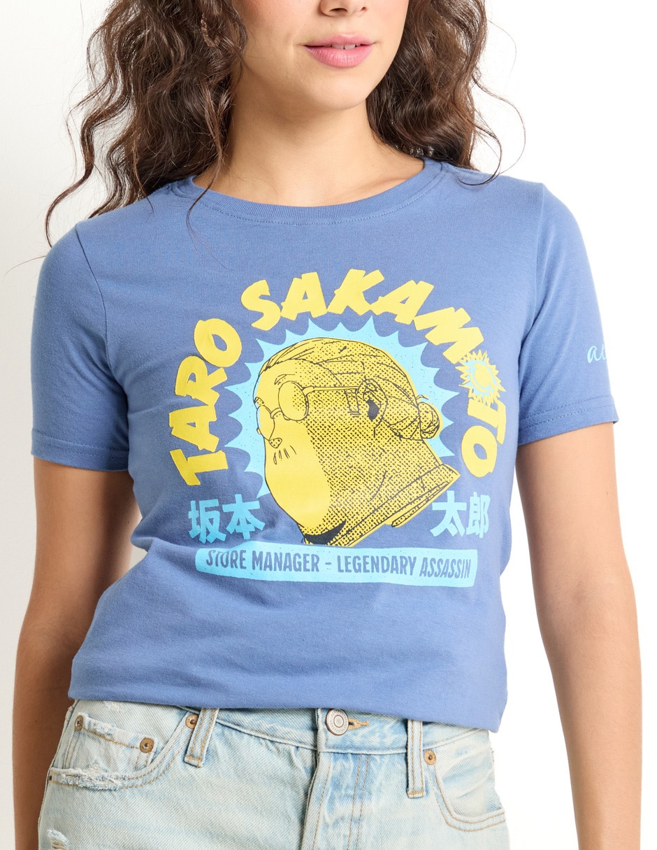 Playera manga corta Aéropostale Taro Sakamoto cuello redondo para mujer