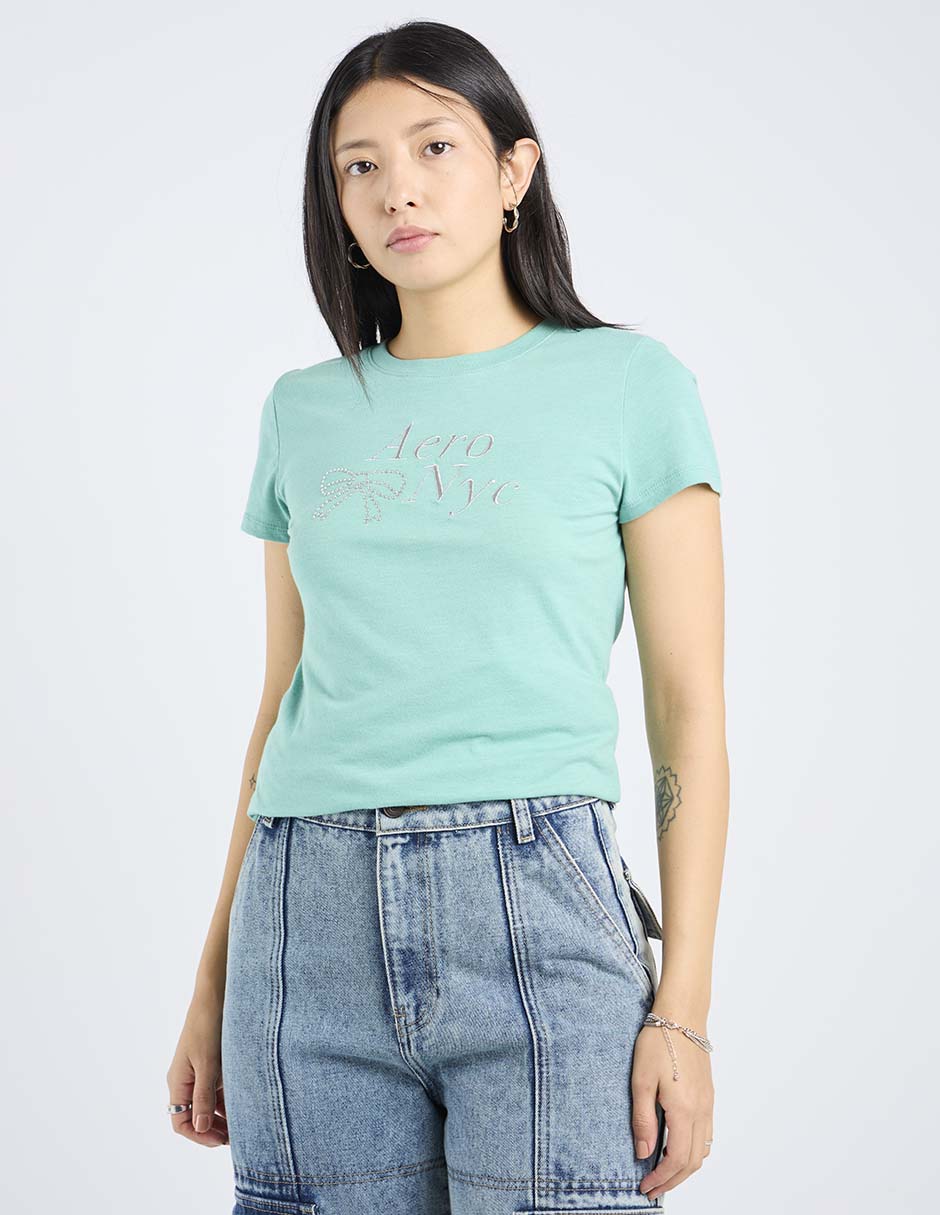 Playera manga corta cuello redondo para mujer Playera manga corta cuello redondo para mujer