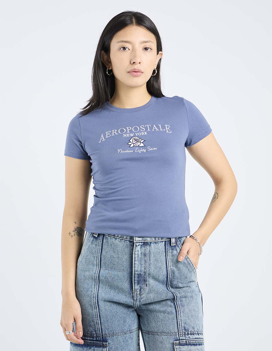 Playera manga corta cuello redondo para mujer Playera manga corta cuello redondo para mujer