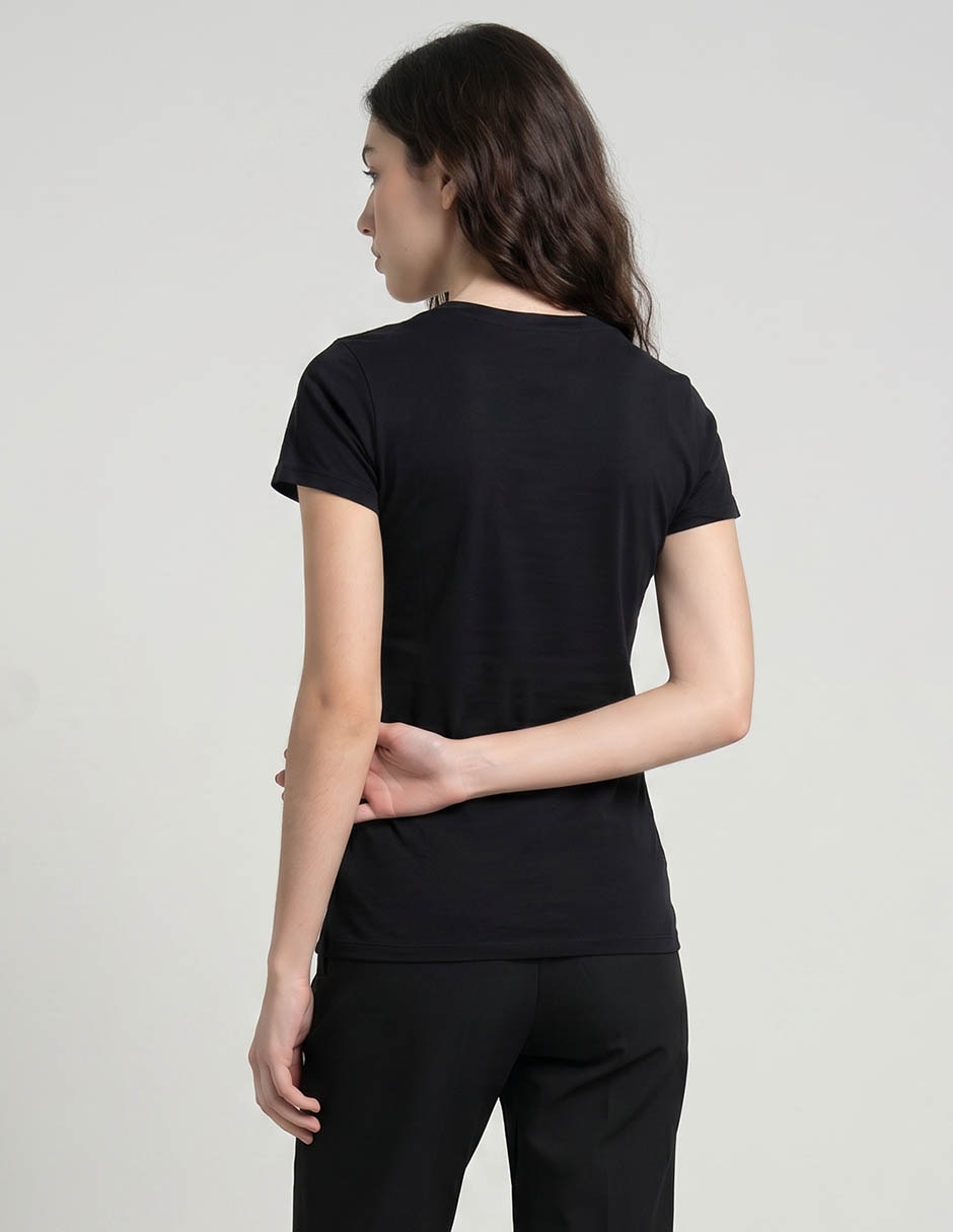 Playera manga corta cuello redondo mujer