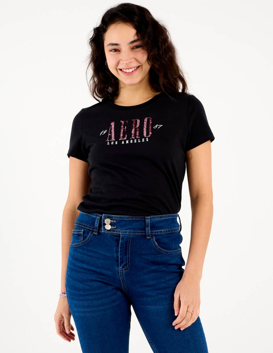 Playera manga corta Aéropostale cuello redondo para mujer 2
