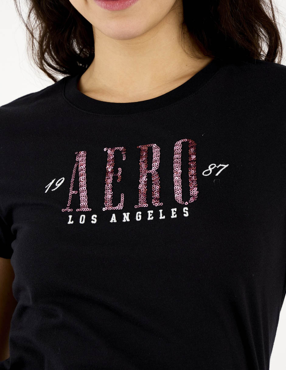 Playera manga corta Aéropostale cuello redondo para mujer 4
