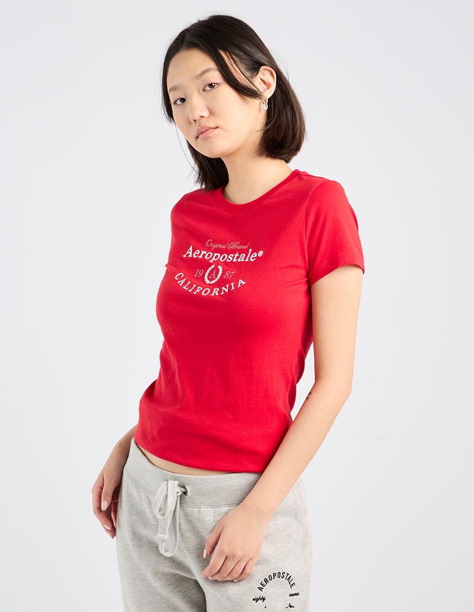 Playera manga corta cuello redondo para mujer Playera manga corta cuello redondo para mujer