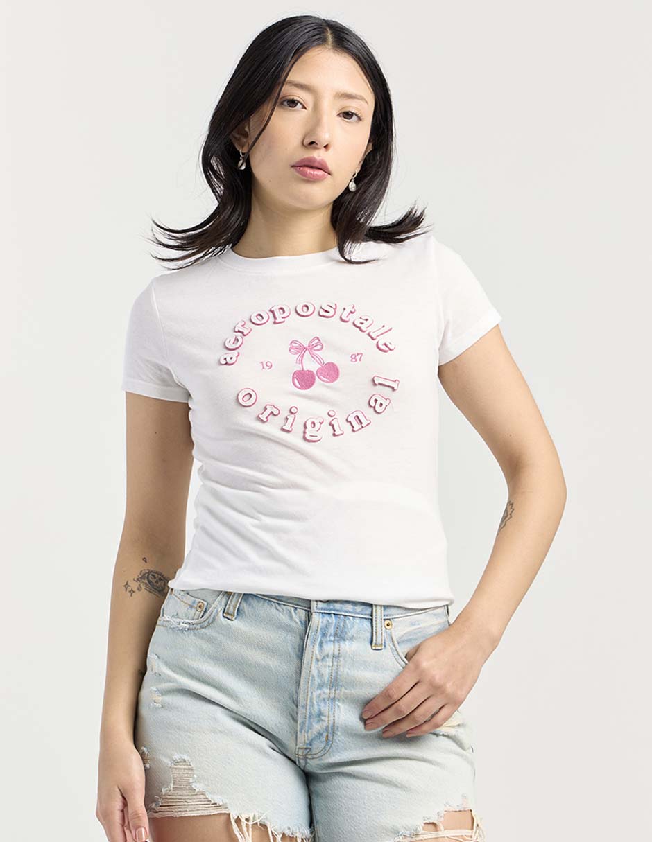 Playera manga corta cuello redondo para mujer Playera manga corta cuello redondo para mujer