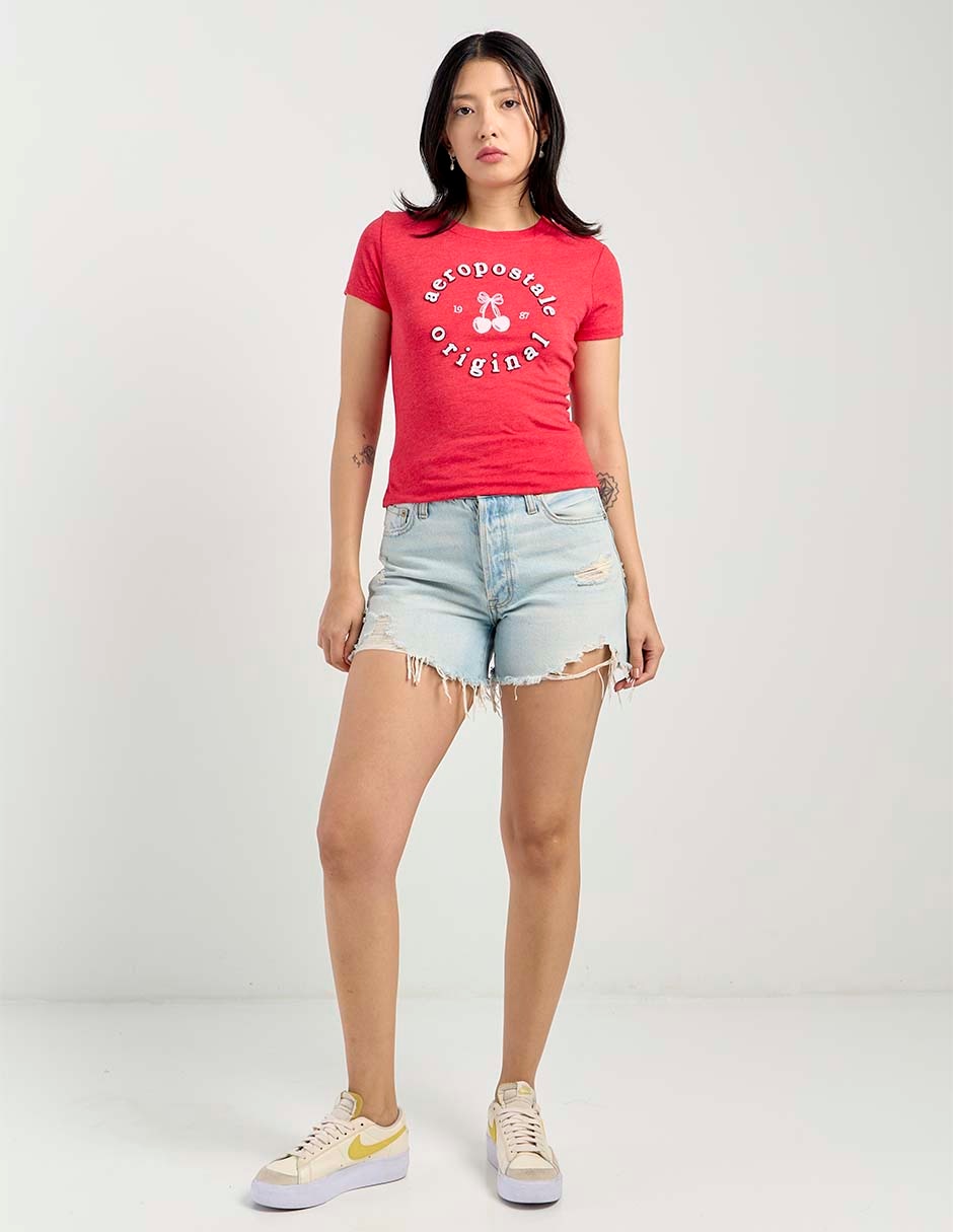 Playera manga corta cuello redondo mujer 6
