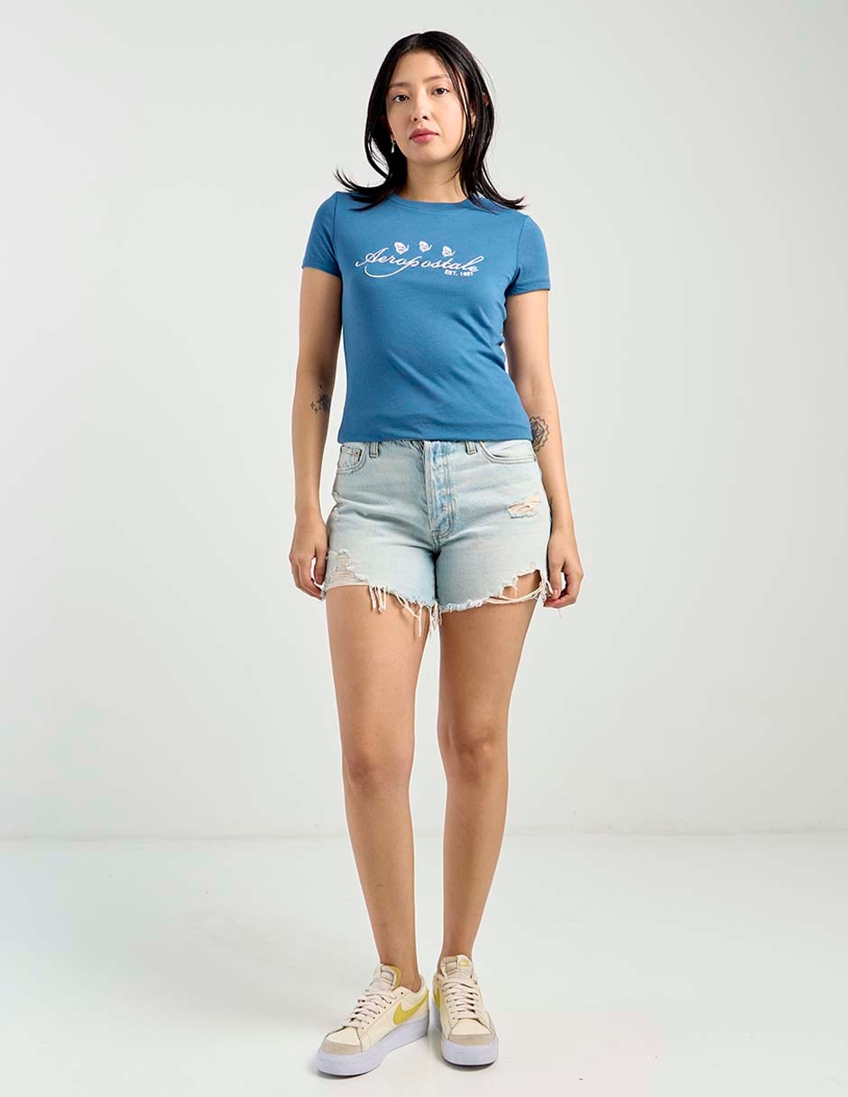 Playera manga corta cuello redondo mujer 2