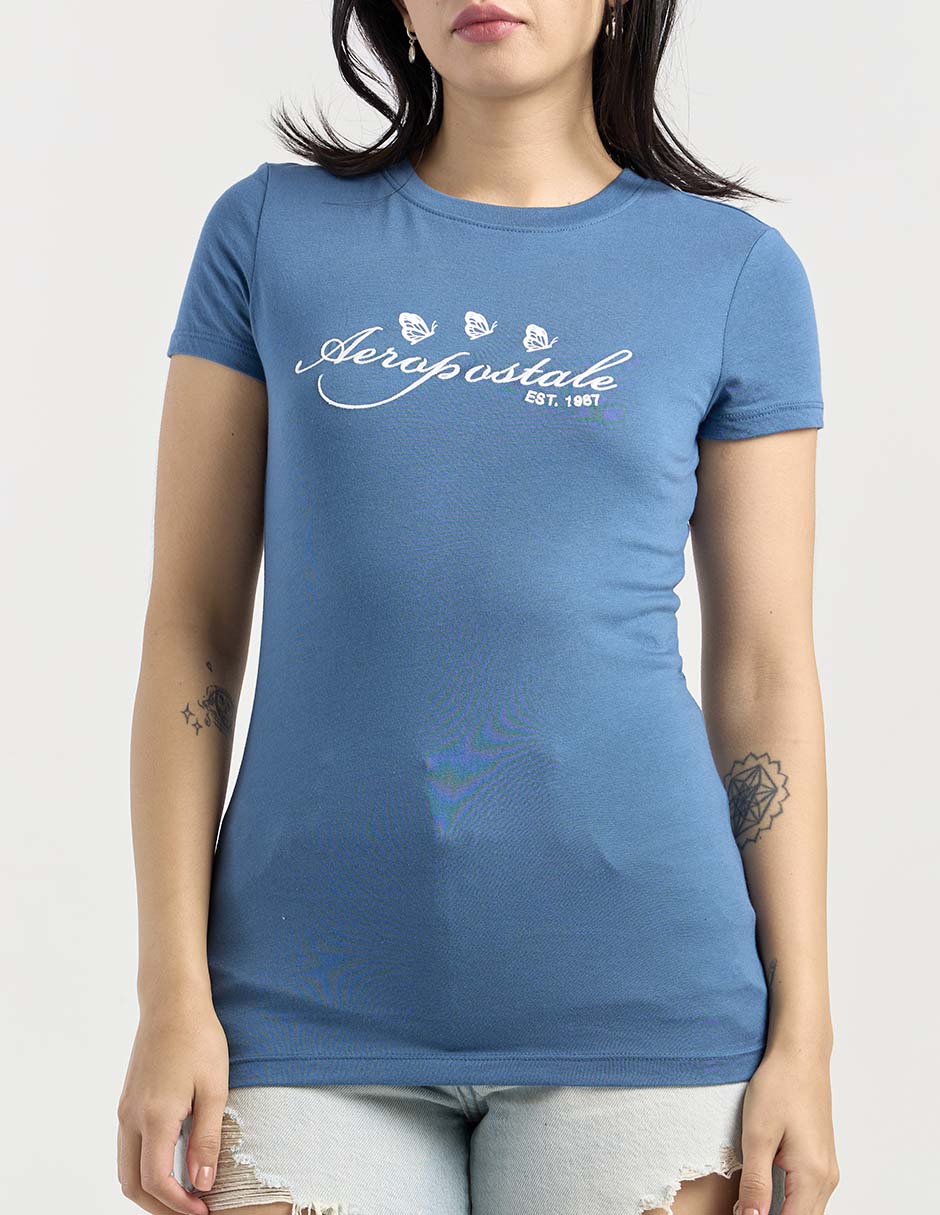 Playera manga corta cuello redondo mujer 6