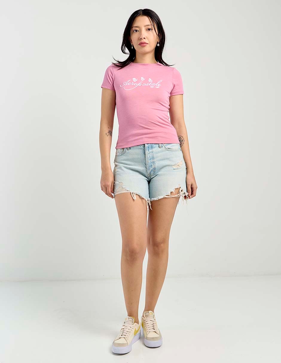 Playera manga corta cuello redondo mujer 6