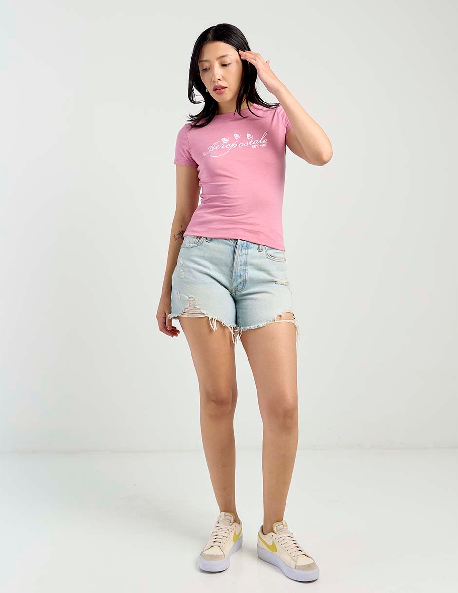 Playera manga corta cuello redondo mujer 5