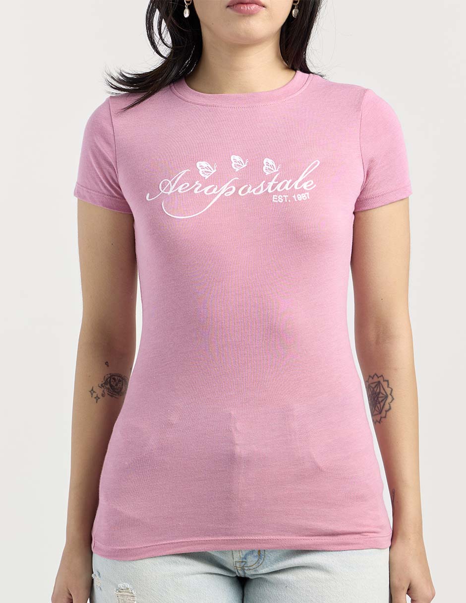 Playera manga corta cuello redondo mujer 7