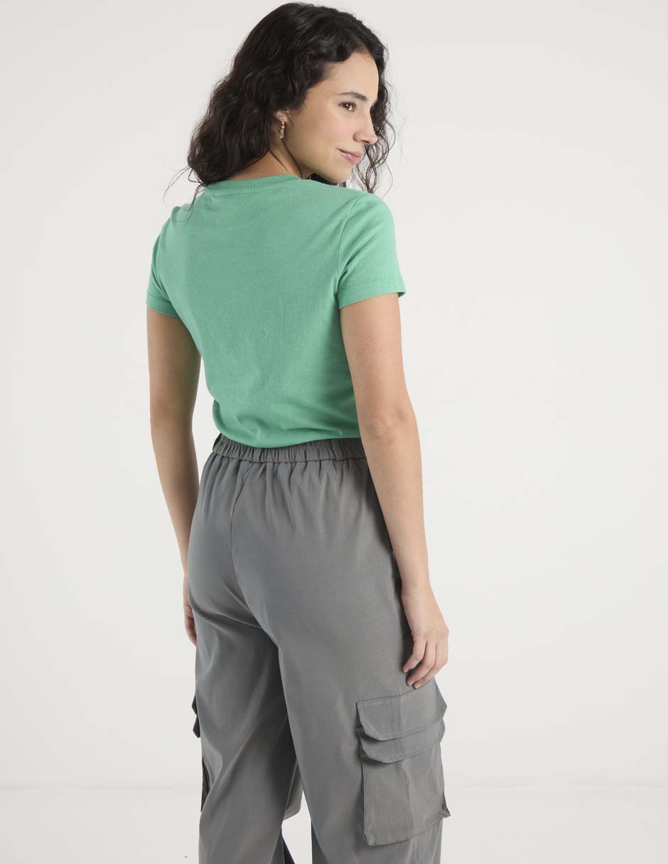 Playera manga corta cuello redondo para mujer 6
