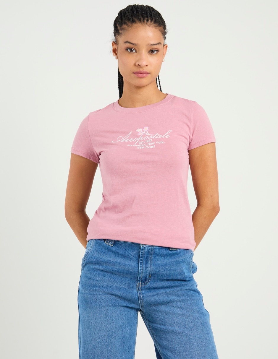 Playera manga corta cuello redondo para mujer 2