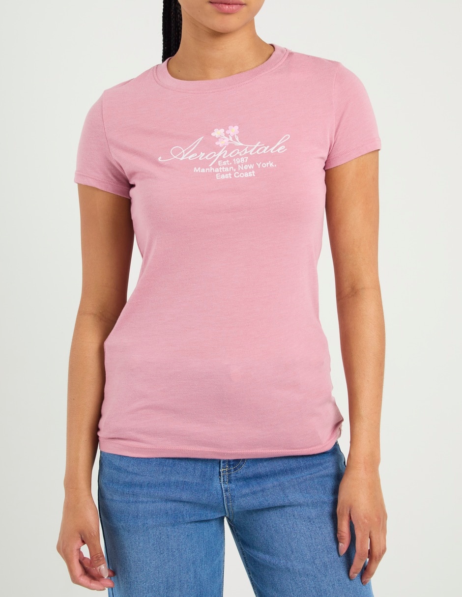 Playera manga corta cuello redondo para mujer 7
