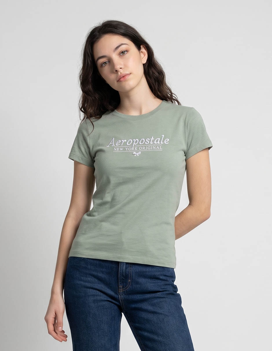 Playera manga corta cuello redondo para mujer Playera manga corta cuello redondo para mujer