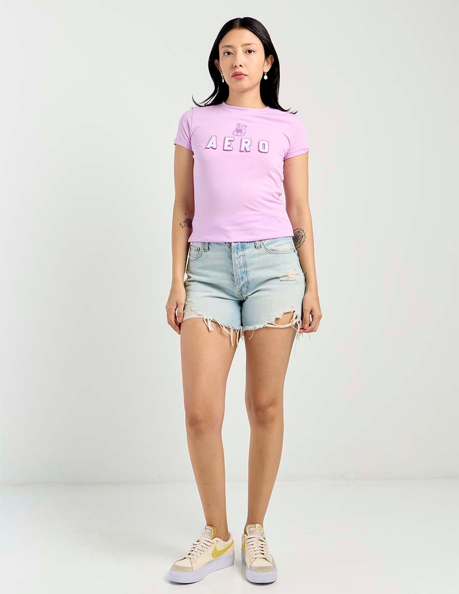 Playera manga corta cuello redondo mujer 5