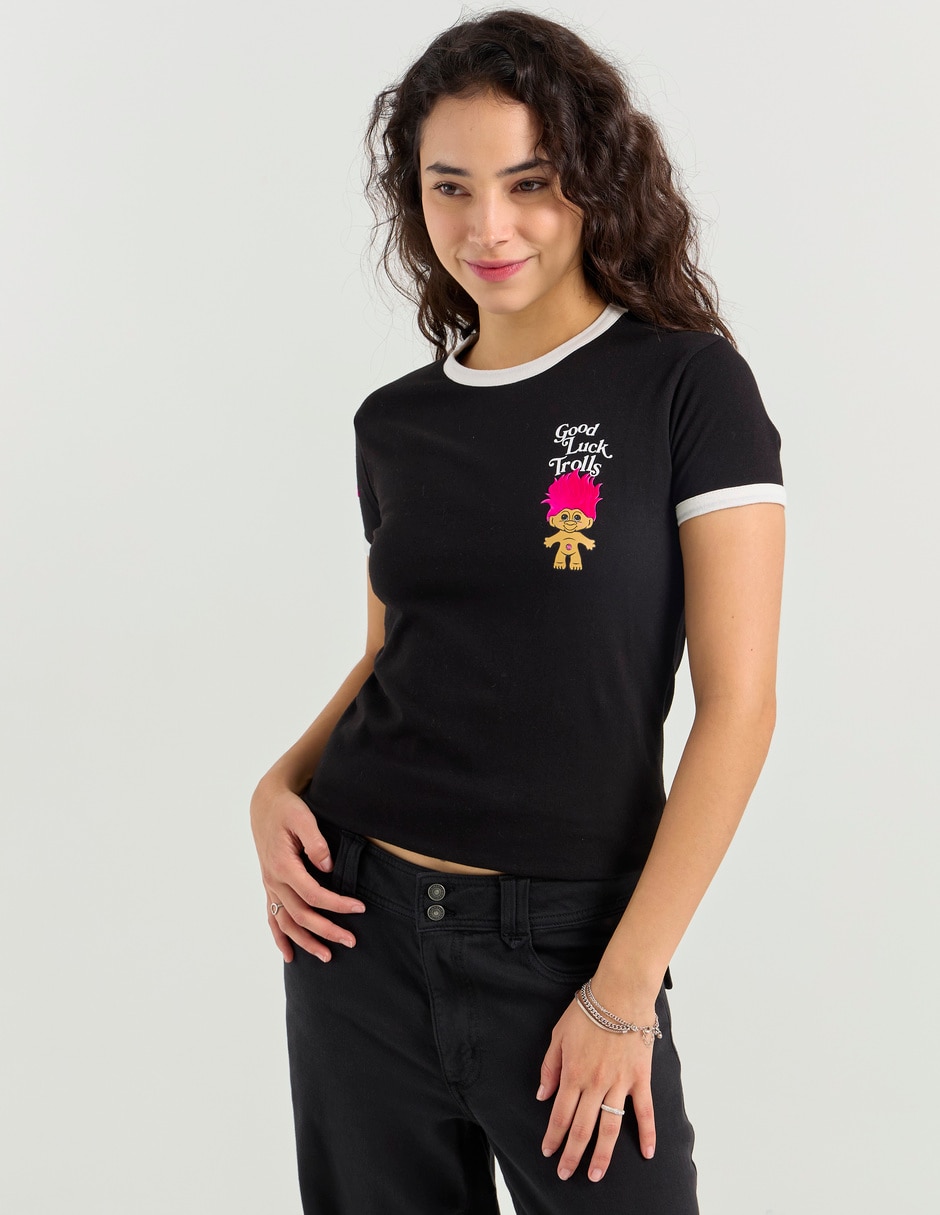 Playera manga corta cuello redondo para mujer Playera manga corta cuello redondo para mujer