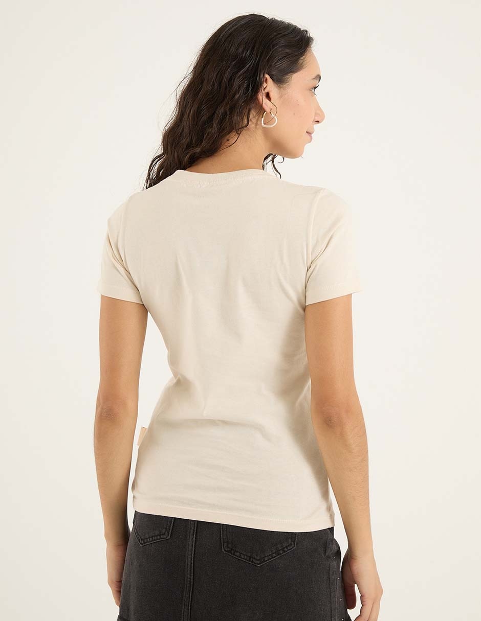 Playera manga corta cuello redondo para mujer 2