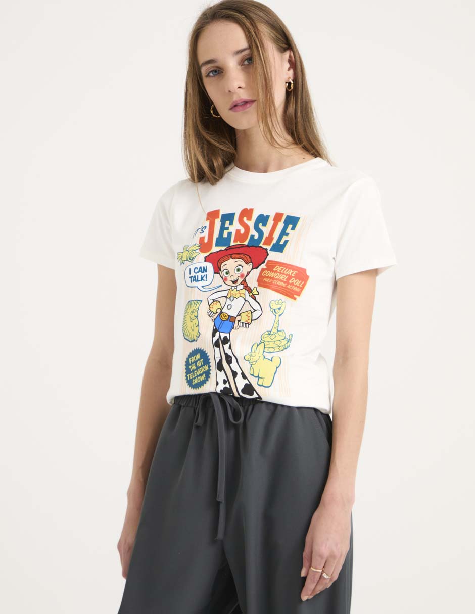 Playera manga corta cuello redondo mujer