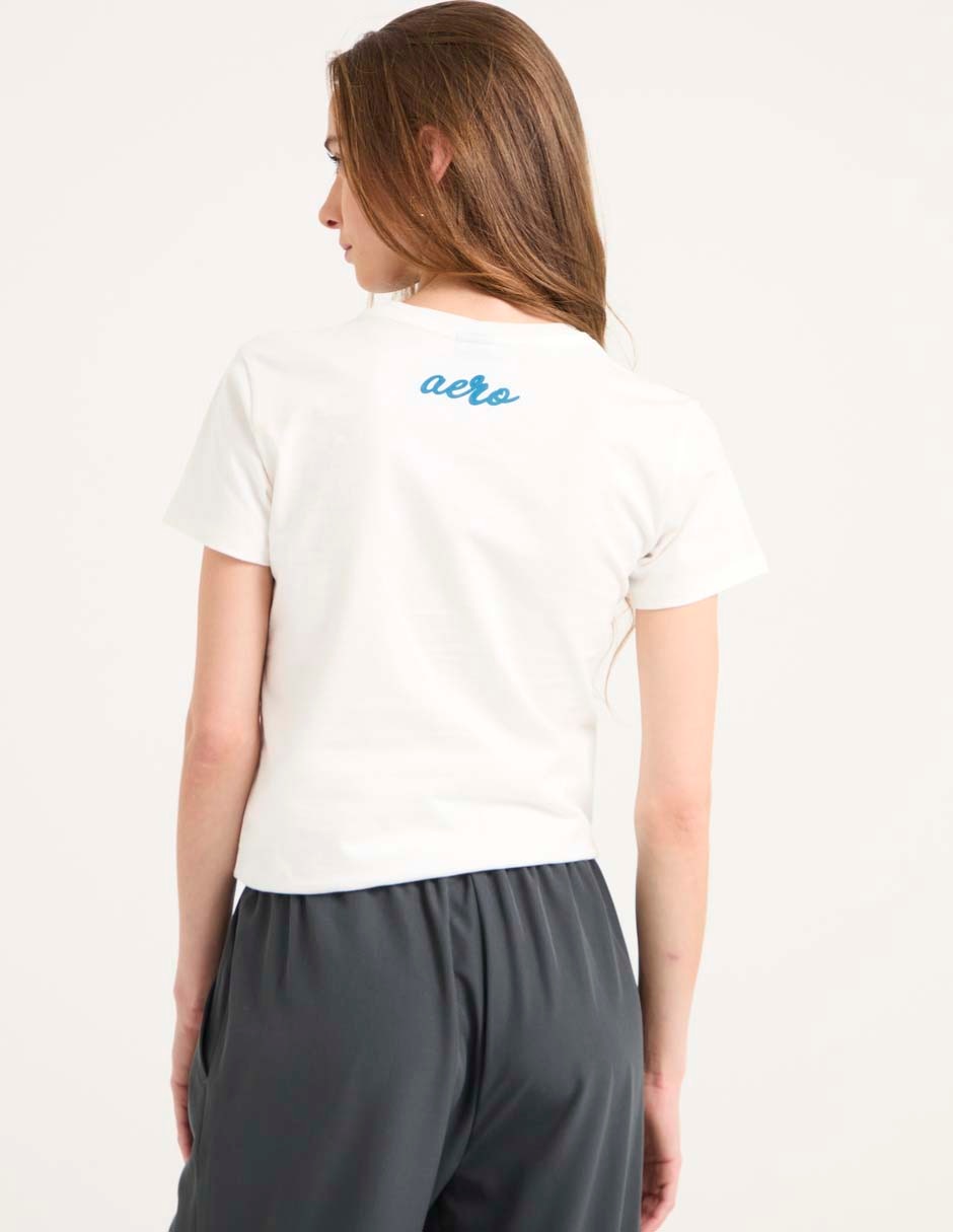 Playera manga corta cuello redondo mujer