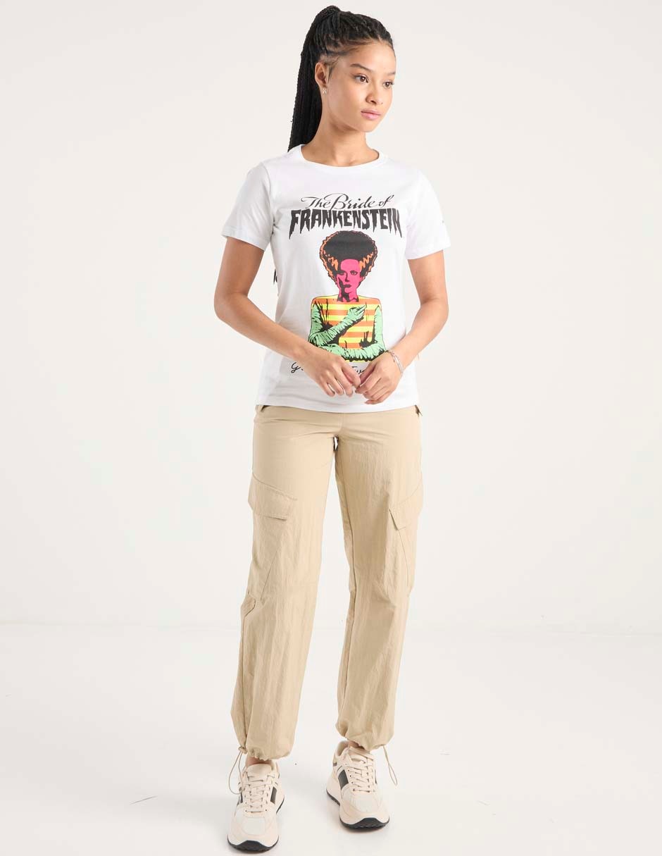 Playera manga corta La esposa de Frankenstein cuello redondo para mujer 6