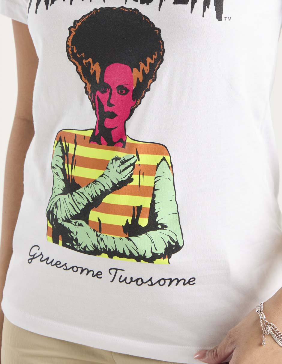 Playera manga corta La esposa de Frankenstein cuello redondo para mujer 7