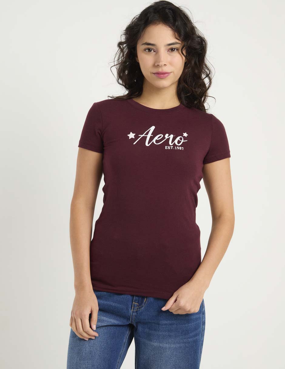 Playera manga corta aéropostale cuello redondo para mujer 1