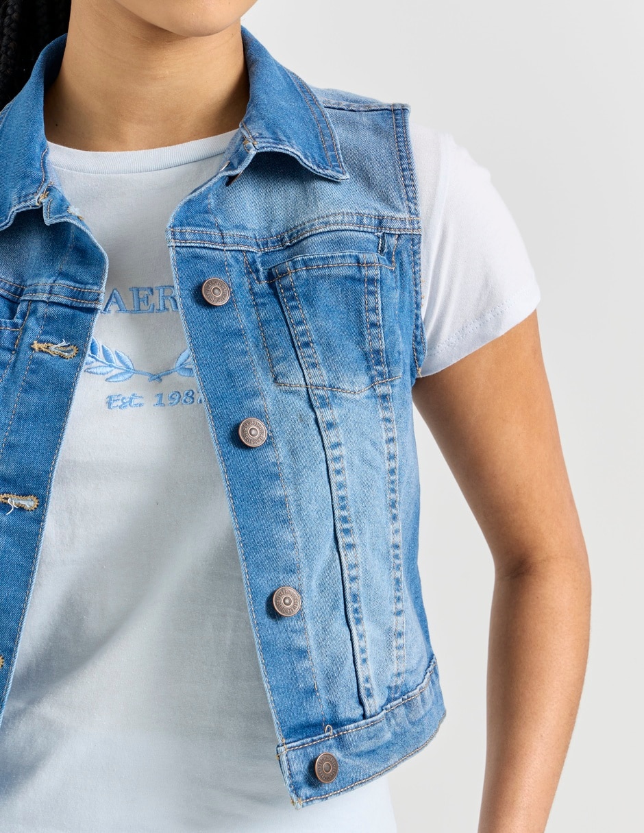 Chaleco de mezclilla para mujer