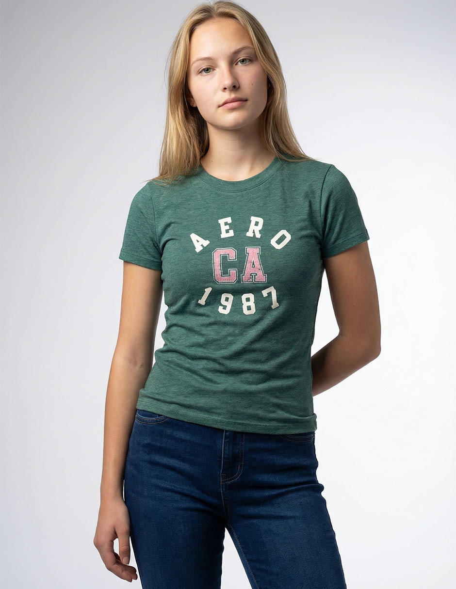 Playera manga corta cuello redondo para mujer Playera manga corta cuello redondo para mujer