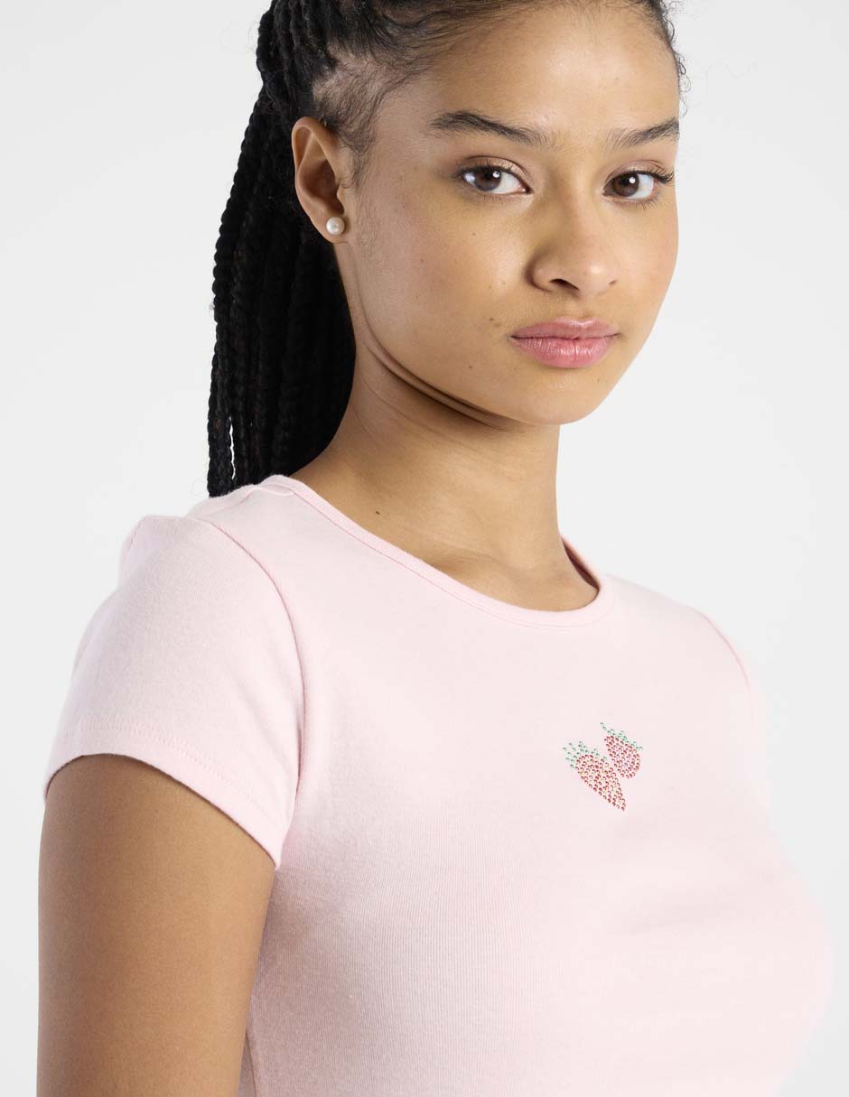 Playera manga corta cuello redondo para mujer 4
