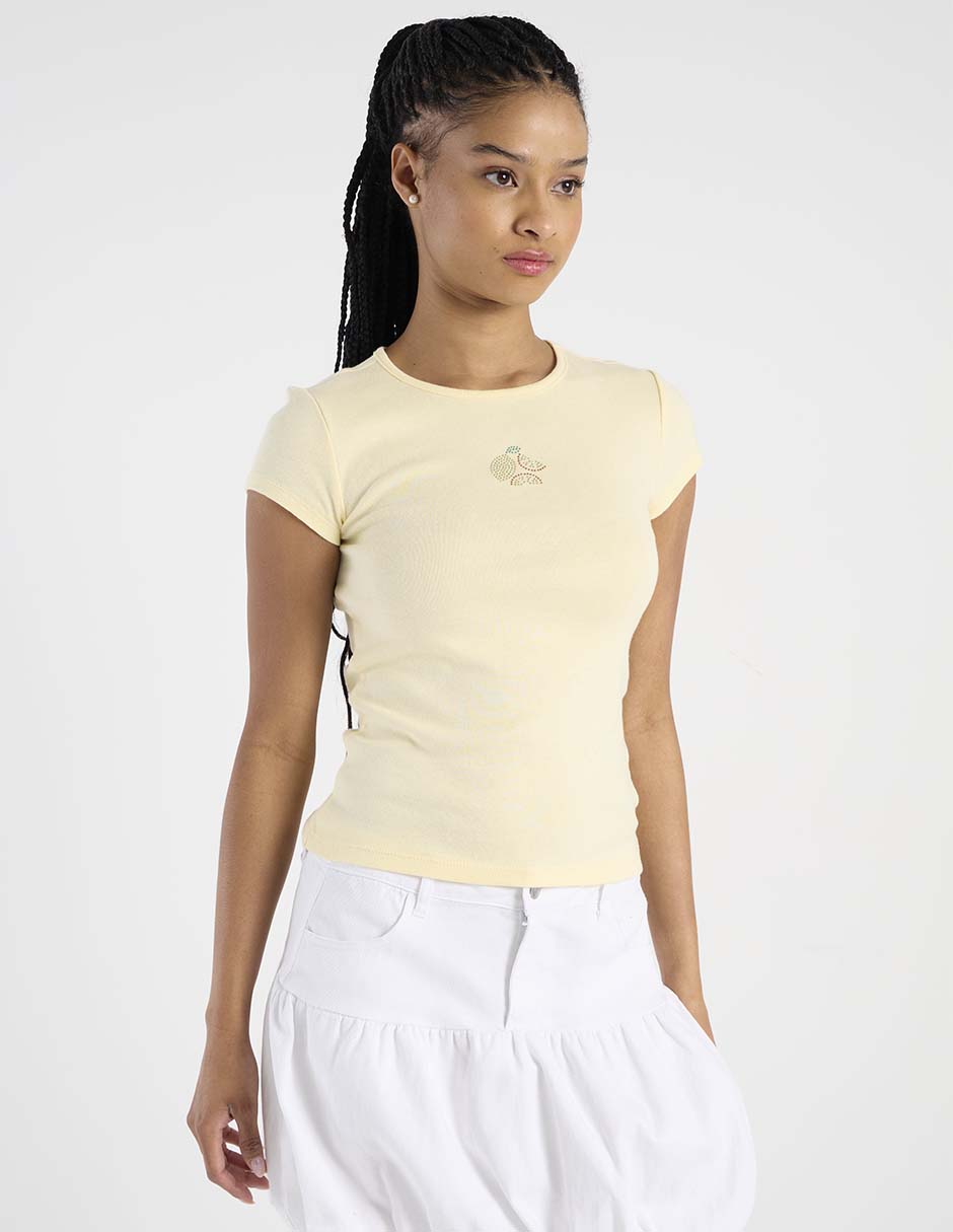 Playera manga corta cuello redondo para mujer Playera manga corta cuello redondo para mujer