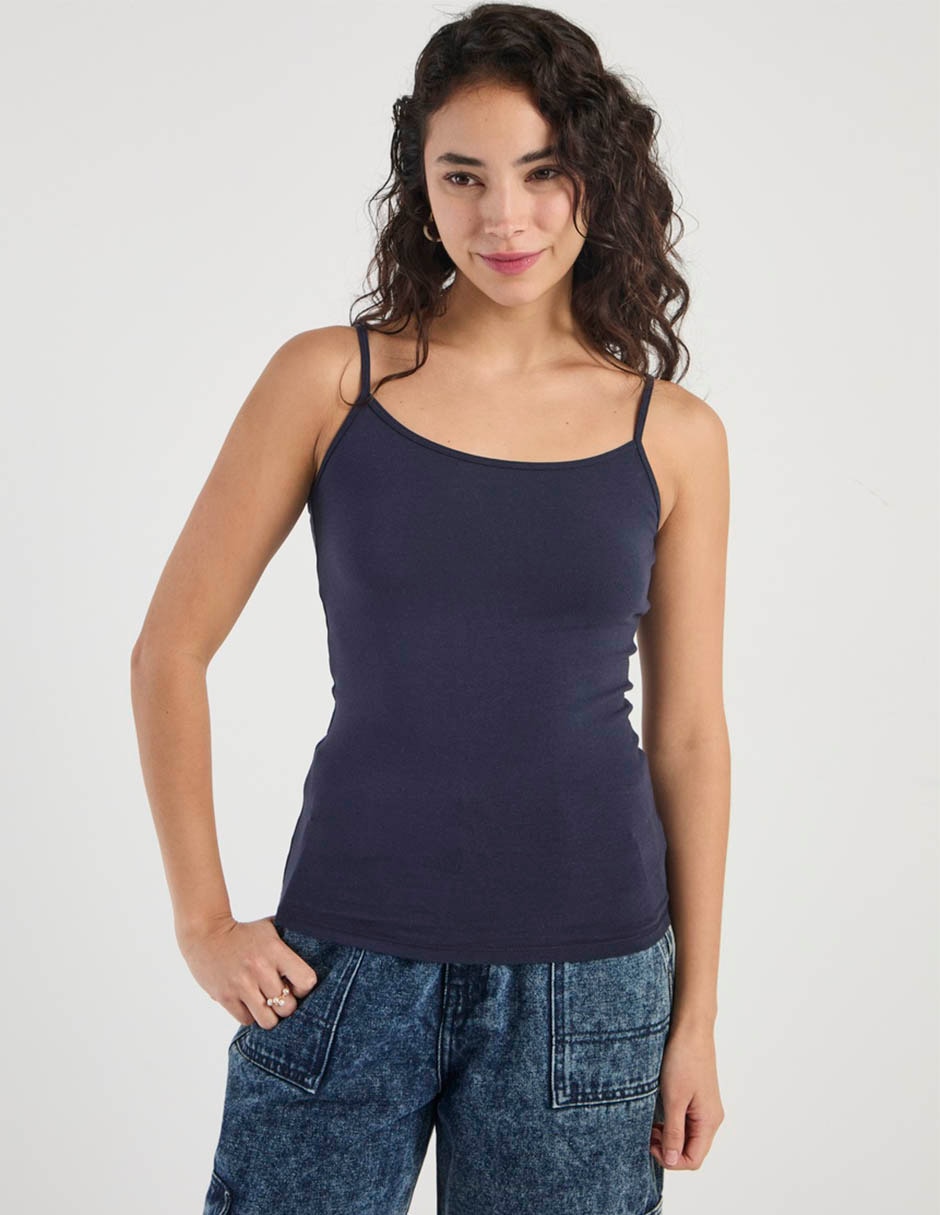 Top cuello redondo escote medio tirante delgado 5