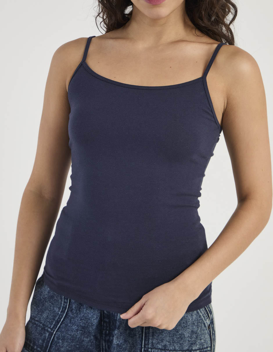 Top cuello redondo escote medio tirante delgado 3