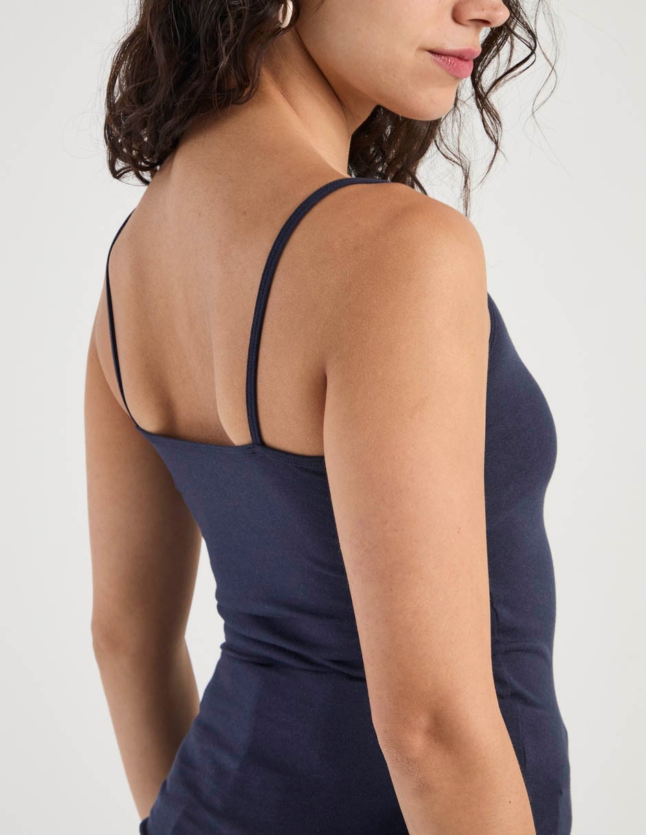 Top cuello redondo escote medio tirante delgado 2