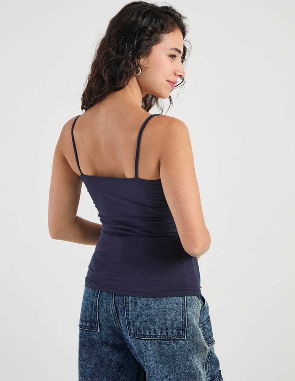 Top cuello redondo escote medio tirante delgado 6