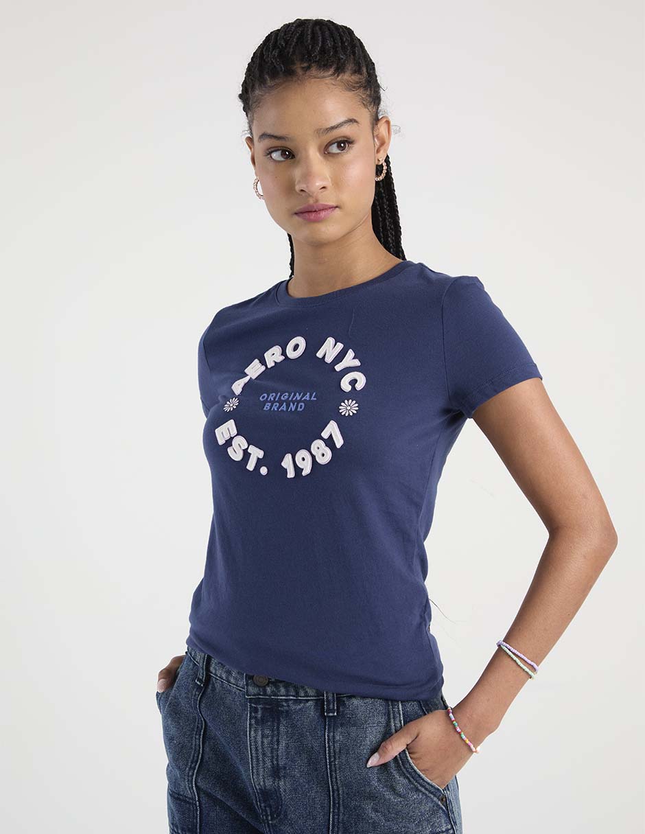 Playera manga corta cuello redondo para mujer Playera manga corta cuello redondo para mujer
