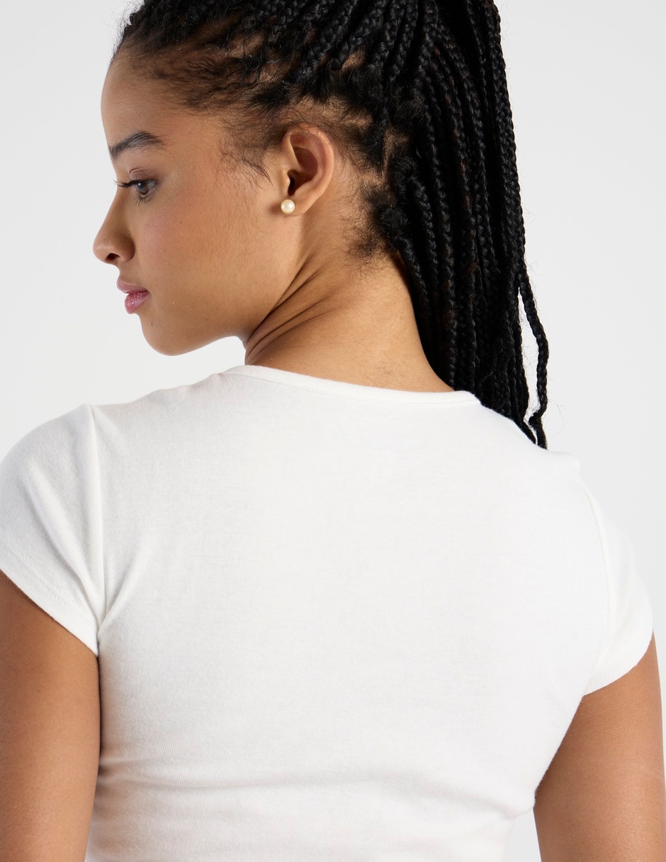 Playera manga corta cuello redondo para mujer 5