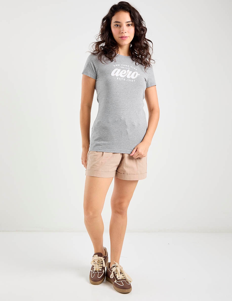 Playera manga corta cuello redondo para mujer 4
