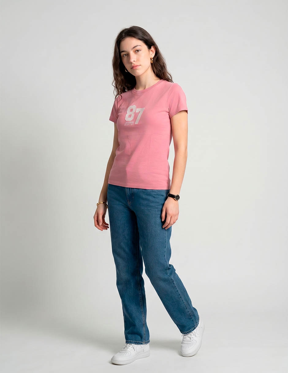 Playera manga corta cuello redondo para mujer 3