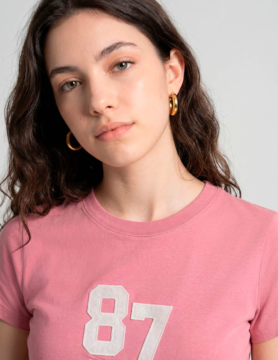 Playera manga corta cuello redondo para mujer 4