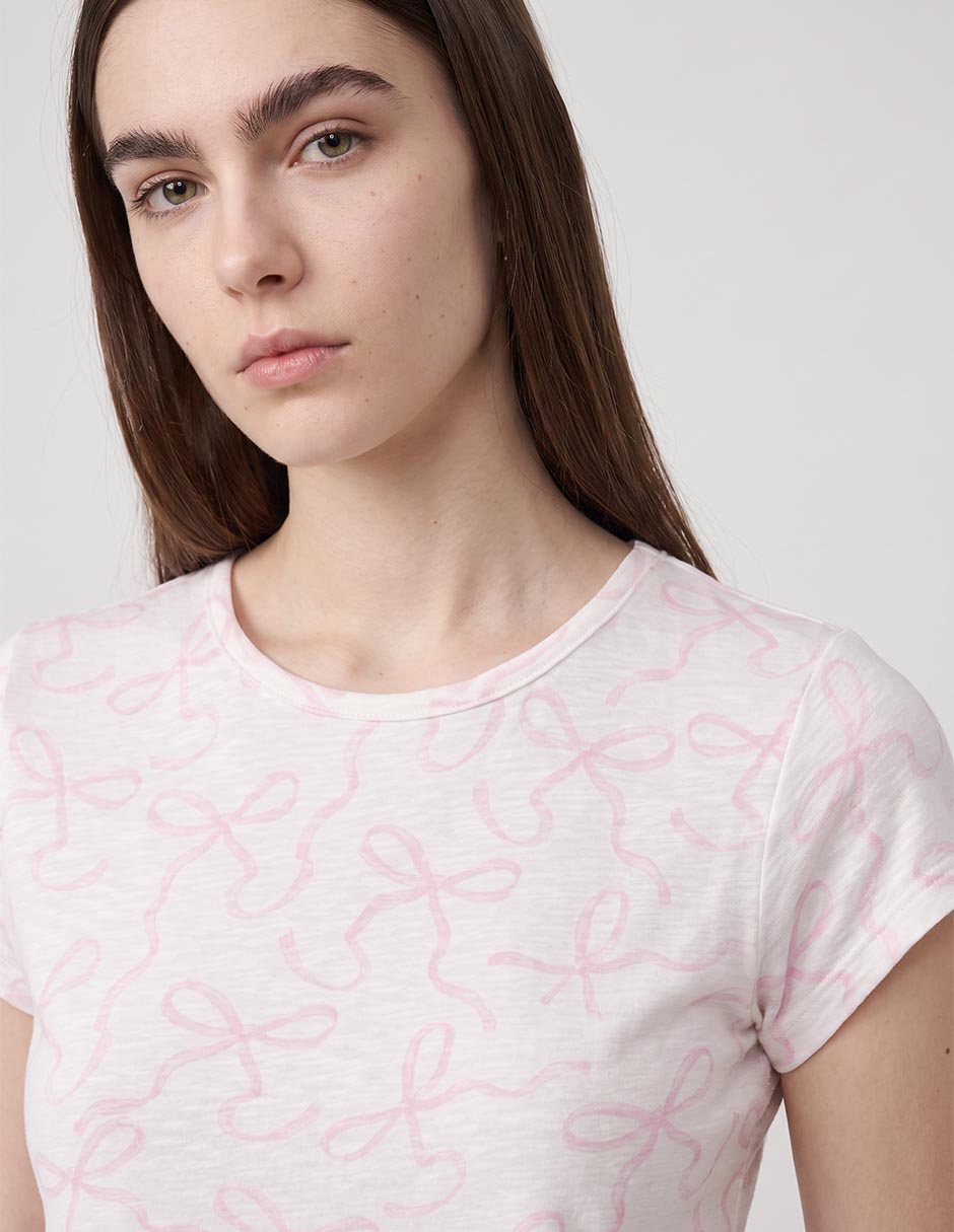 Playera manga corta cuello redondo para mujer 3