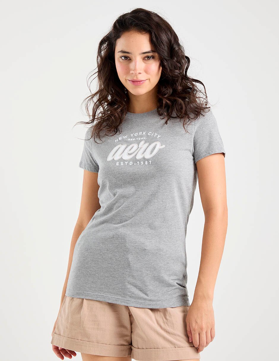 Playera manga corta cuello redondo para mujer